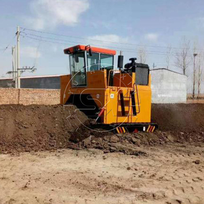 Cow dung fermentation machine crawler type composting vehicle manufacturer from China